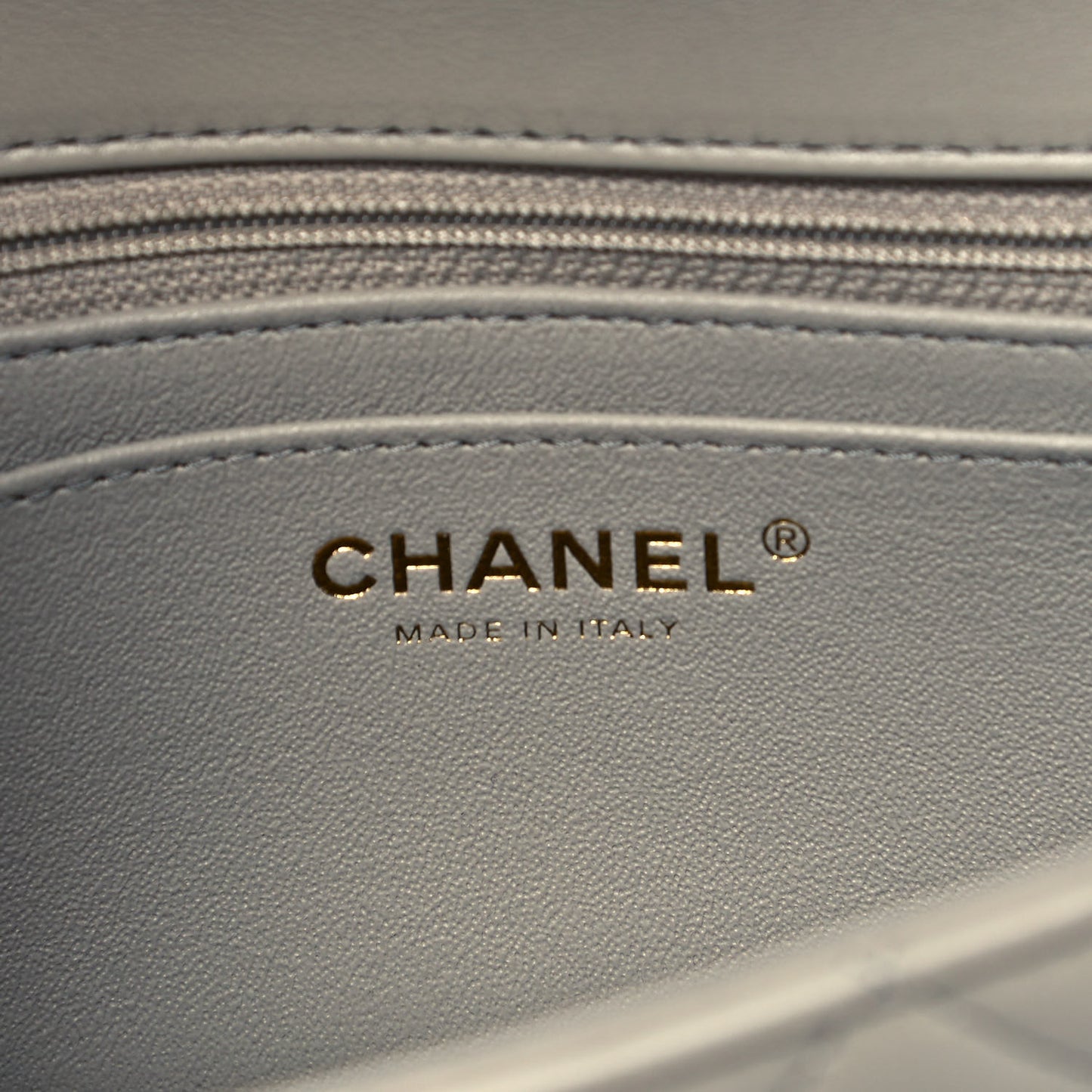 Lambskin Quilted Mini Rectangular Flap Grey