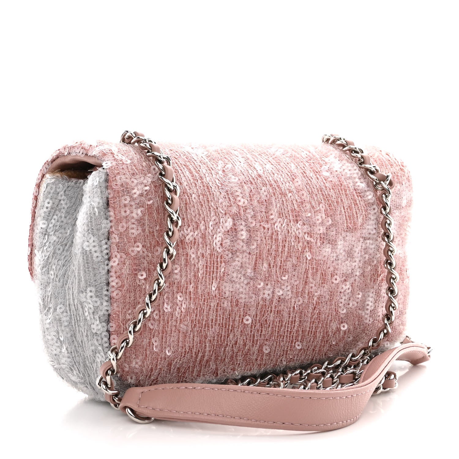Chanel Sequin Mini Waterfall Flap Pink Blue Yellow 3 of 10