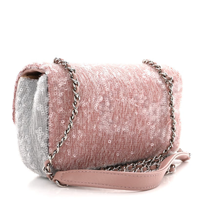 Chanel Sequin Mini Waterfall Flap Pink Blue Yellow 3 of 10