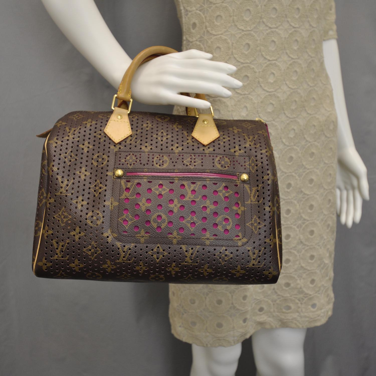 Louis Vuitton Monogram Perforated Speedy 30 Fuchsia 2 of 10