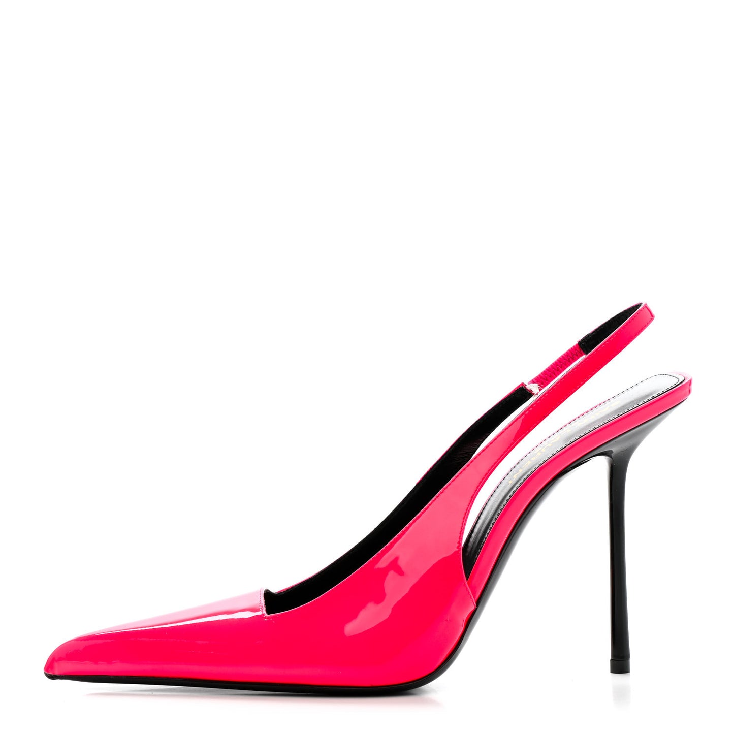Patent Calfskin Kiss 105 Slingback Pumps 39.5 Highlighter Coral