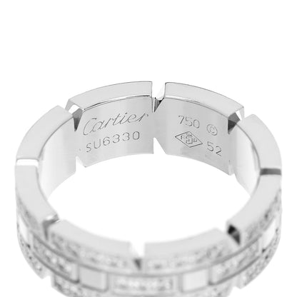 Cartier 18K White Gold Diamond 6mm Tank Francaise Ring 52 6 4 of 5