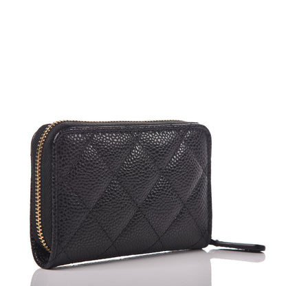 Chanel Caviar Quilted Zip Coin Purse Black 3 of 8