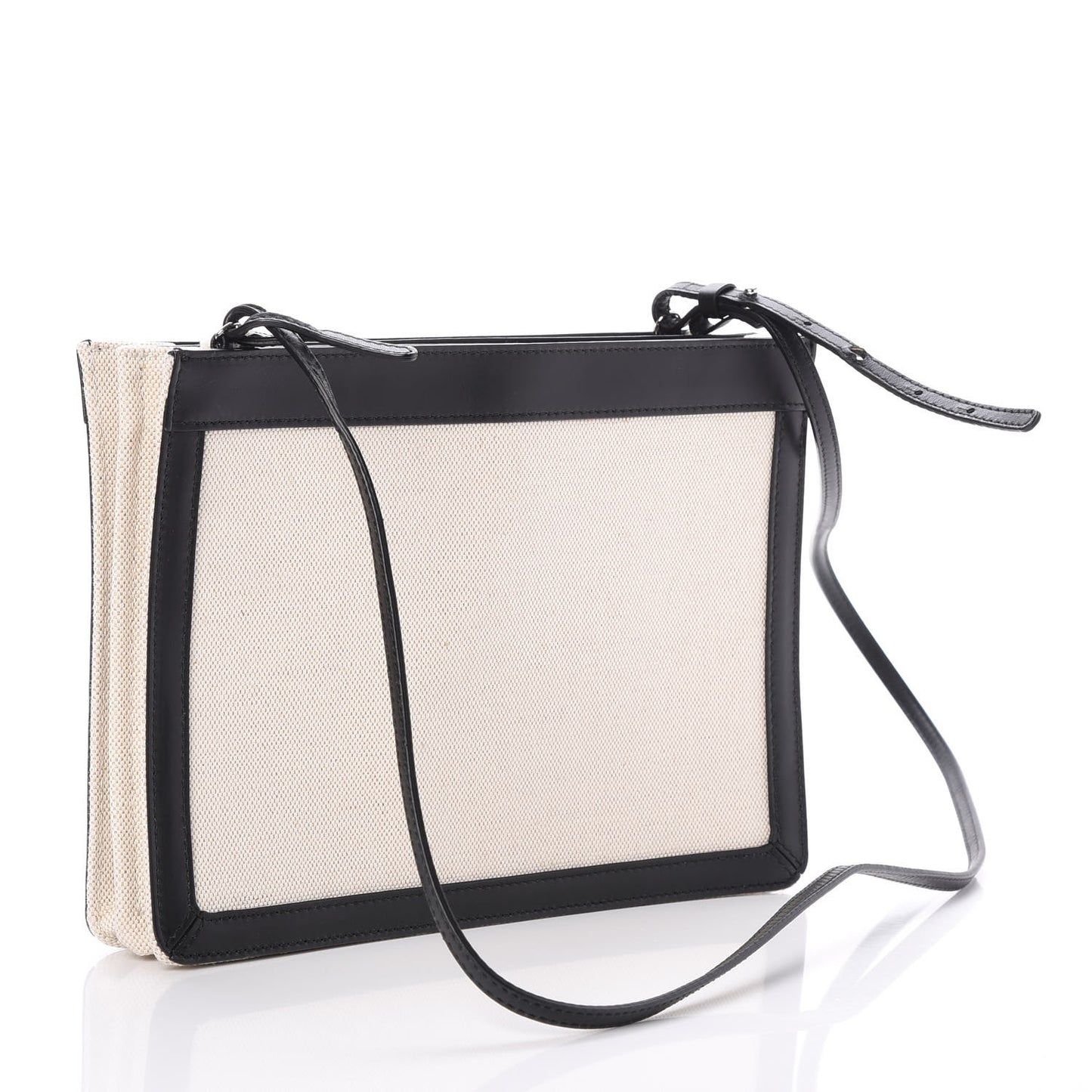 Cotton Canvas Pochette Crossbody Bag Black