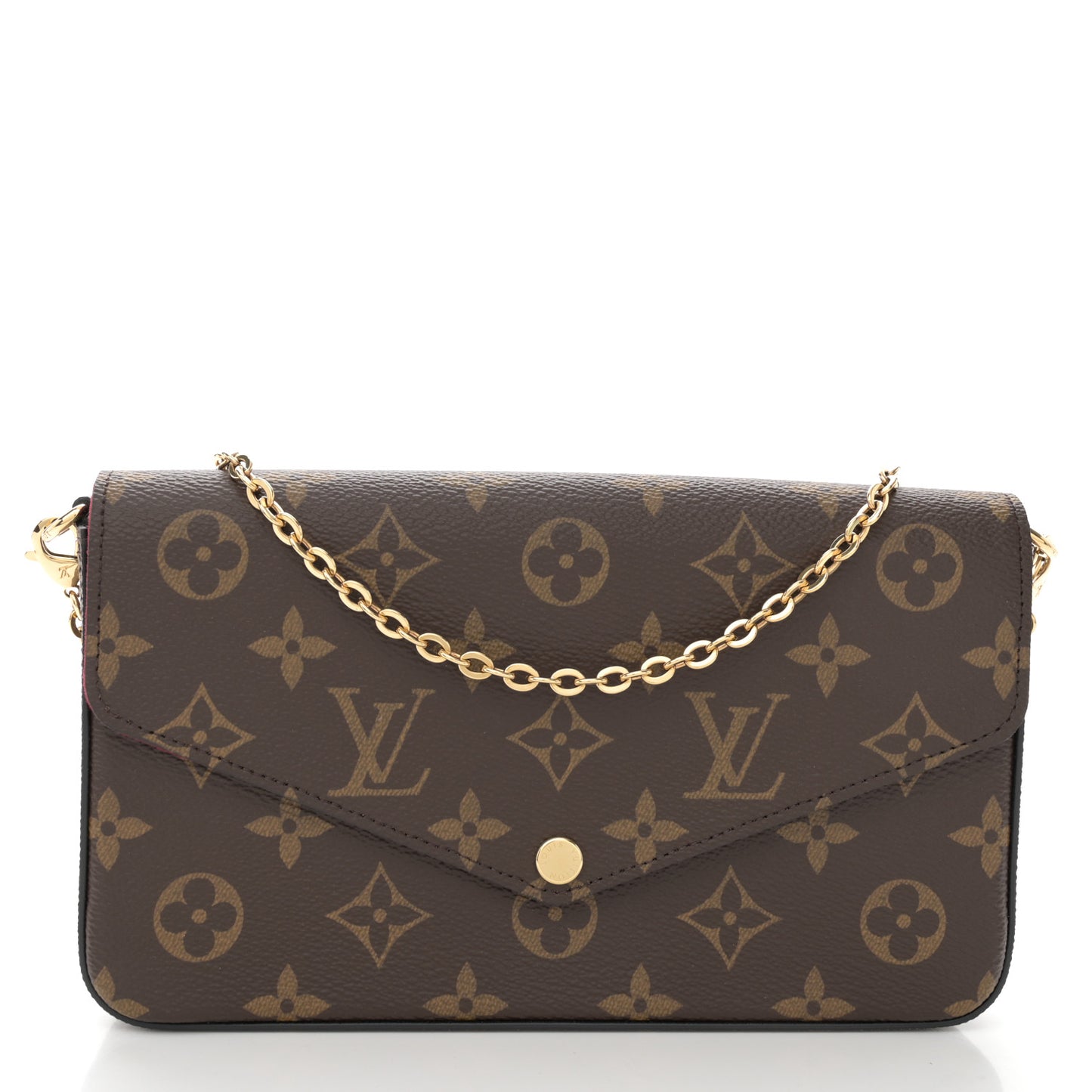 Monogram Pochette Felicie Chain Wallet Fuchsia