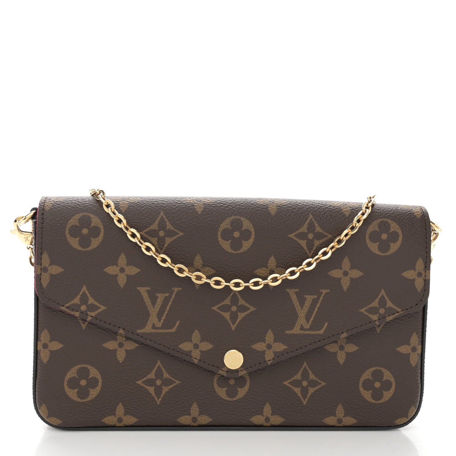 Louis Vuitton Monogram Pochette Felicie Chain Wallet Fuchsia 1 of 10