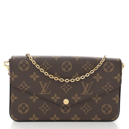 Louis Vuitton Monogram Pochette Felicie Chain Wallet Fuchsia 1 of 10