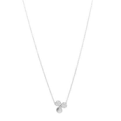 Tiffany Platinum Diamond .17ctw Small Paper Flowers Pendant Necklace 1 of 5