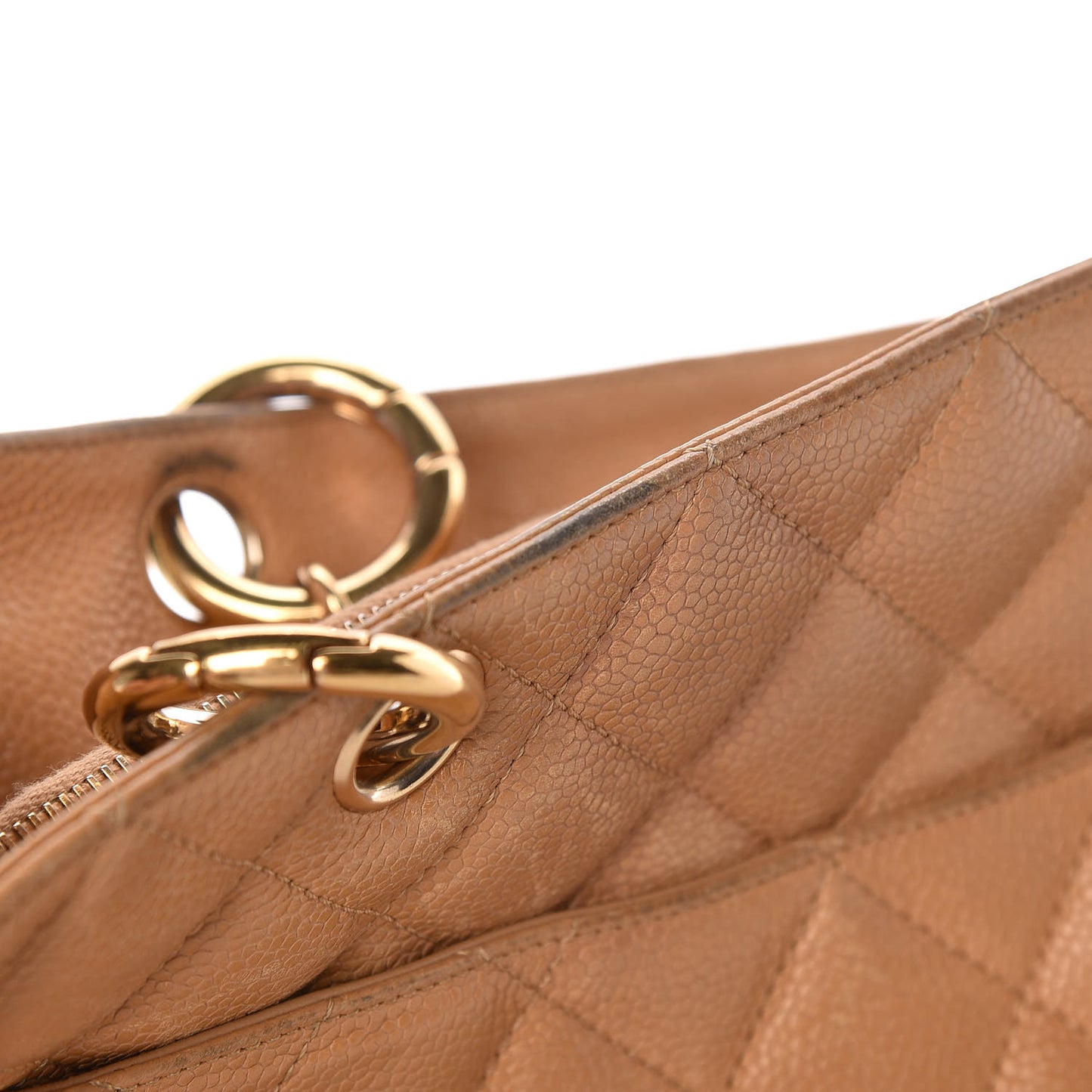 Caviar Quilted Grand Shopping Tote GST Beige