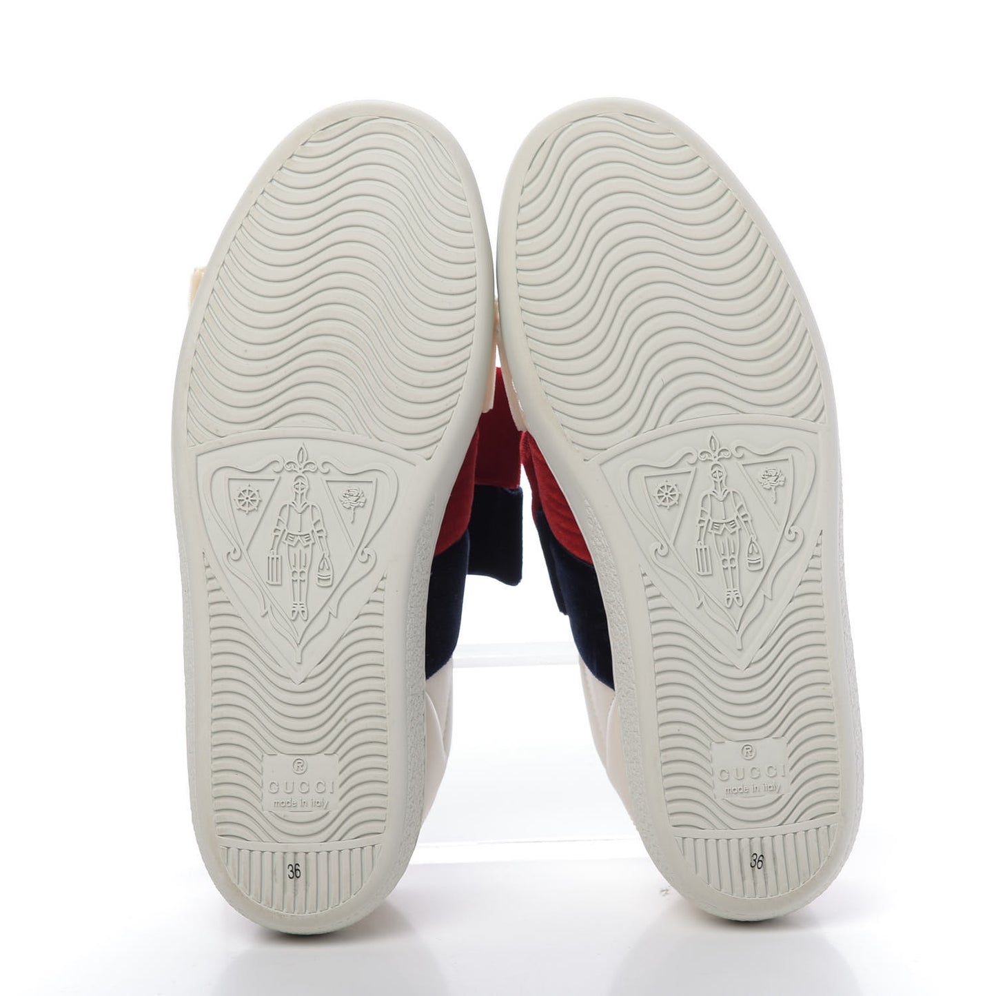 Calfskin Velvet Womens Bow Ace Sneakers 36 White