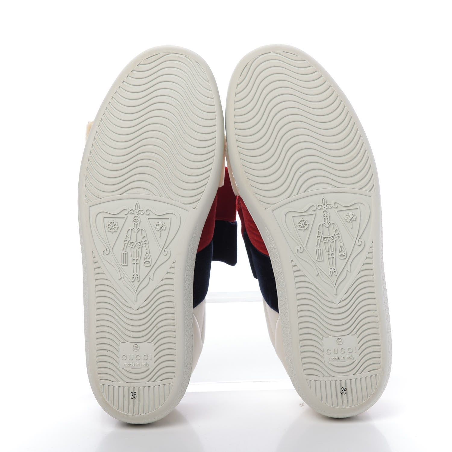 Gucci Calfskin Velvet Womens Bow Ace Sneakers 36 White 6 of 11
