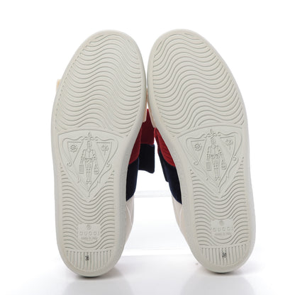 Gucci Calfskin Velvet Womens Bow Ace Sneakers 36 White 6 of 11