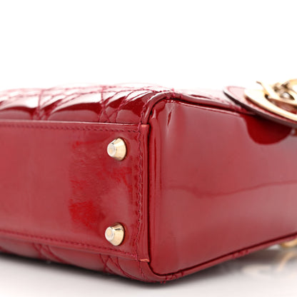 Christian Dior Patent Cannage Mini Lady Dior Red 9 of 17