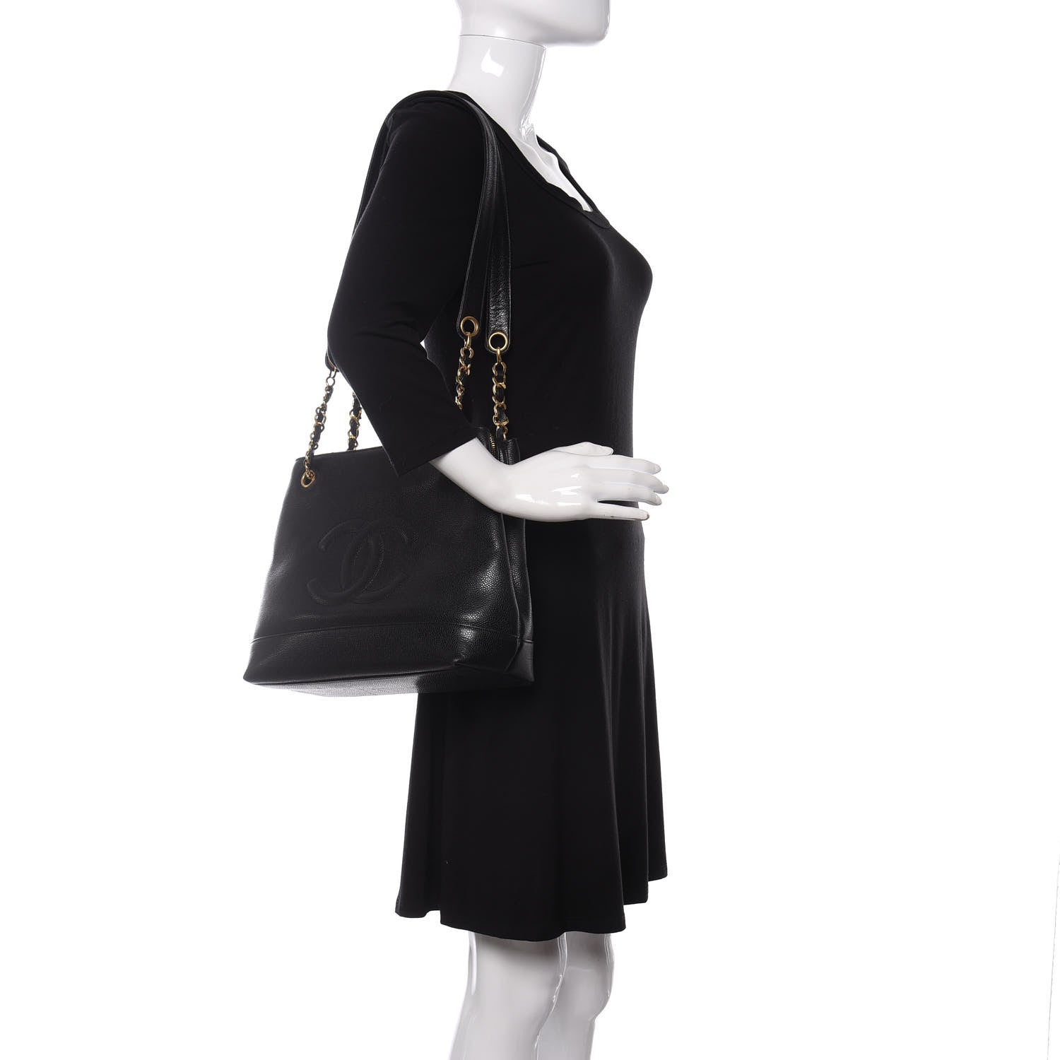 Chanel Caviar CC Shoulder Bag Black 2 of 11