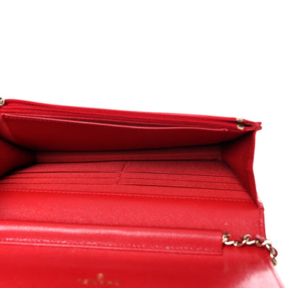 Chanel Caviar Quilted Wallet On Chain WOC Red 5 of 11