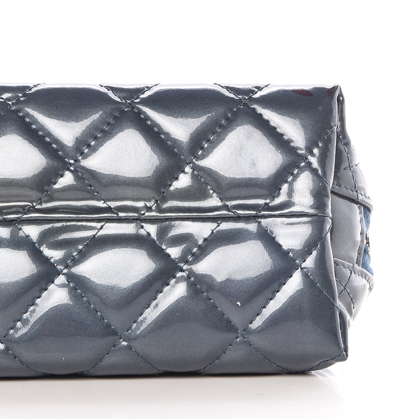 Vinyl Quilted Brilliant Cosmetic Case Royal Blue