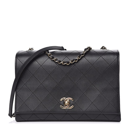 Chanel Calfskin Stitched Large Flap Black 1 of 18