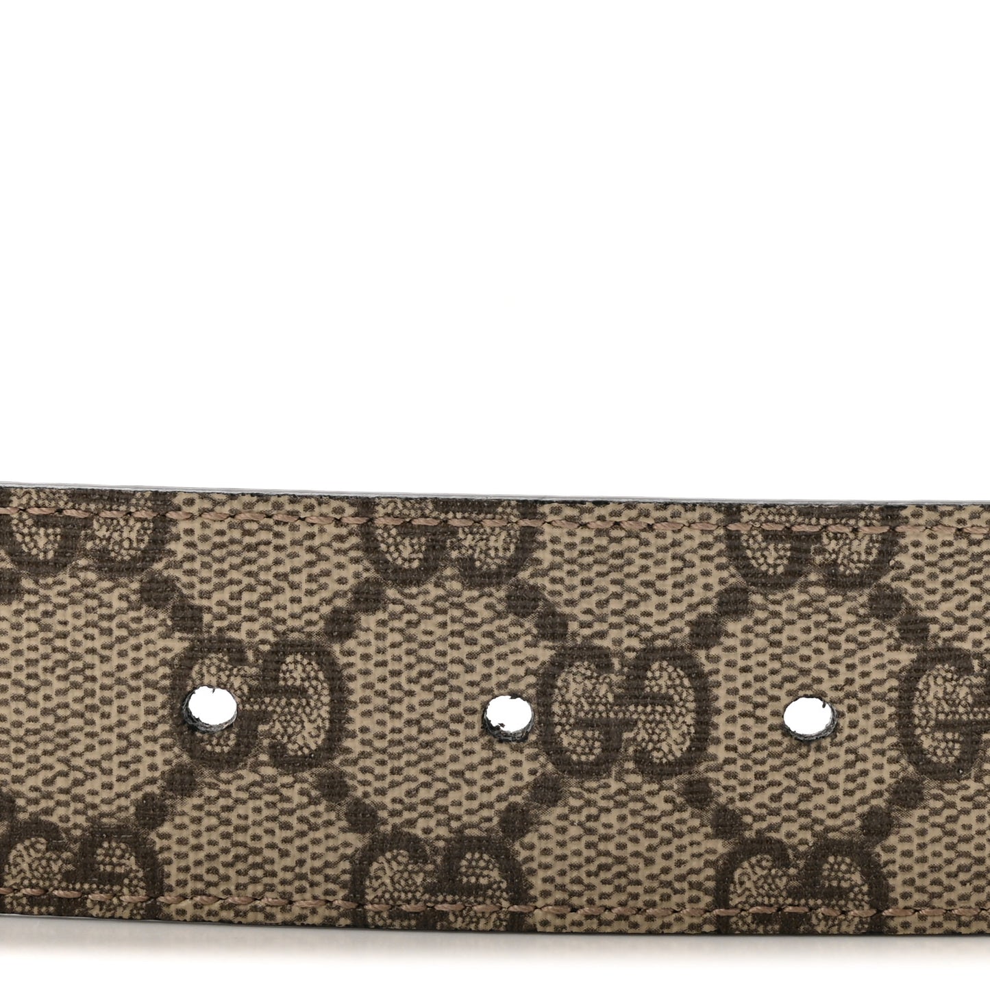 GG Supreme Monogram Plutone Calfskin Double G Reversible 37mm Belt 80 32 Beige Ebony New Acero