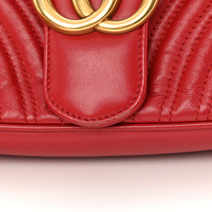 Gucci Calfskin Matelasse Small GG Marmont Shoulder Bag Hibiscus Red 15 of 16