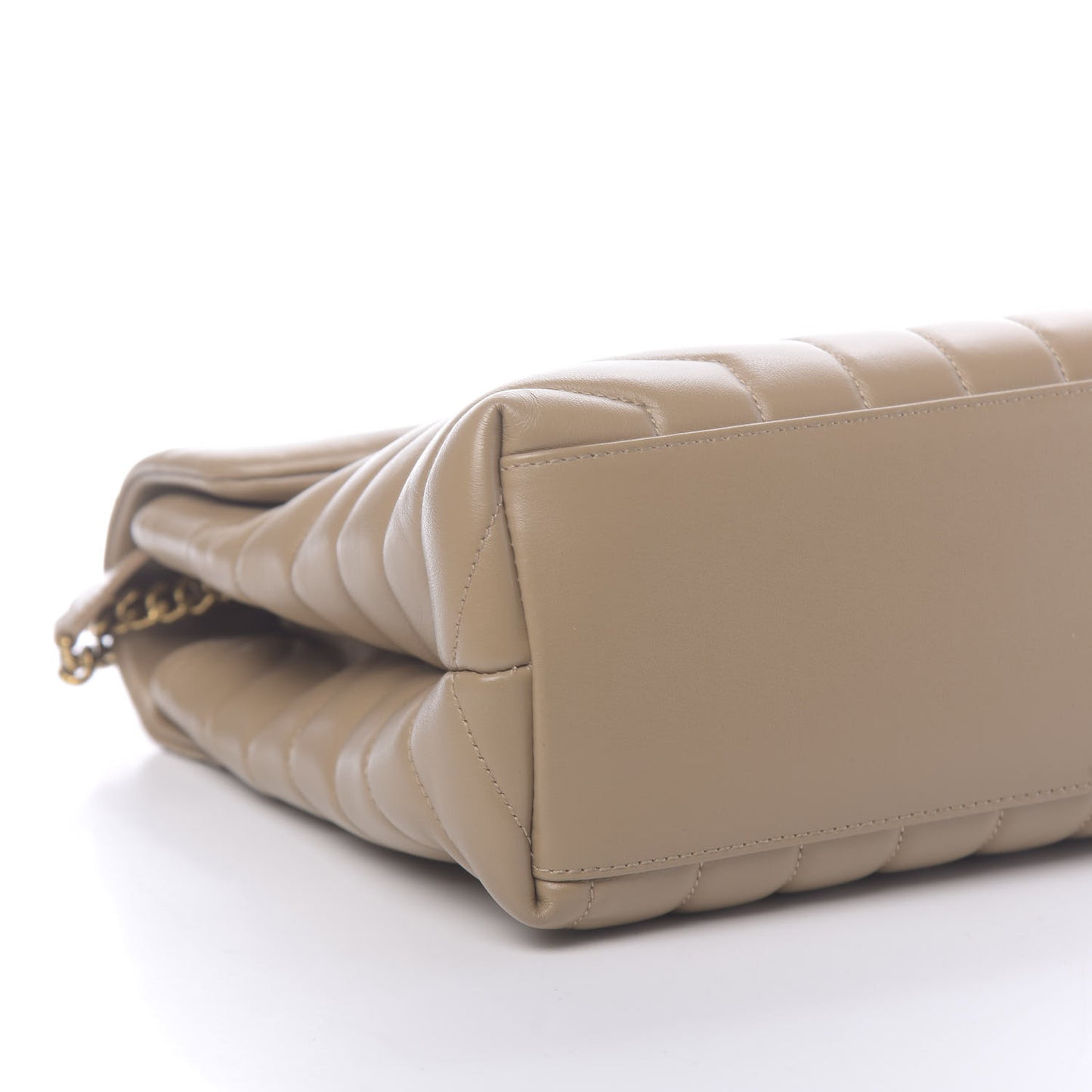 Calfskin Y Quilted Monogram Medium Loulou Chain Satchel Dark Beige