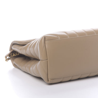 Saint Laurent Calfskin Y Quilted Monogram Medium Loulou Chain Satchel Dark Beige 8 of 10