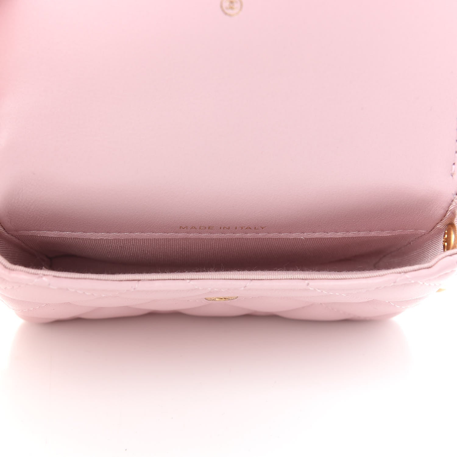 Chanel Calfskin Quilted About Pearls Card Holder Flap With Chain Light Pink 5 of 10