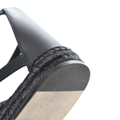 Hermes Calfskin Costanza Espadrilles 39 Black 12 of 17
