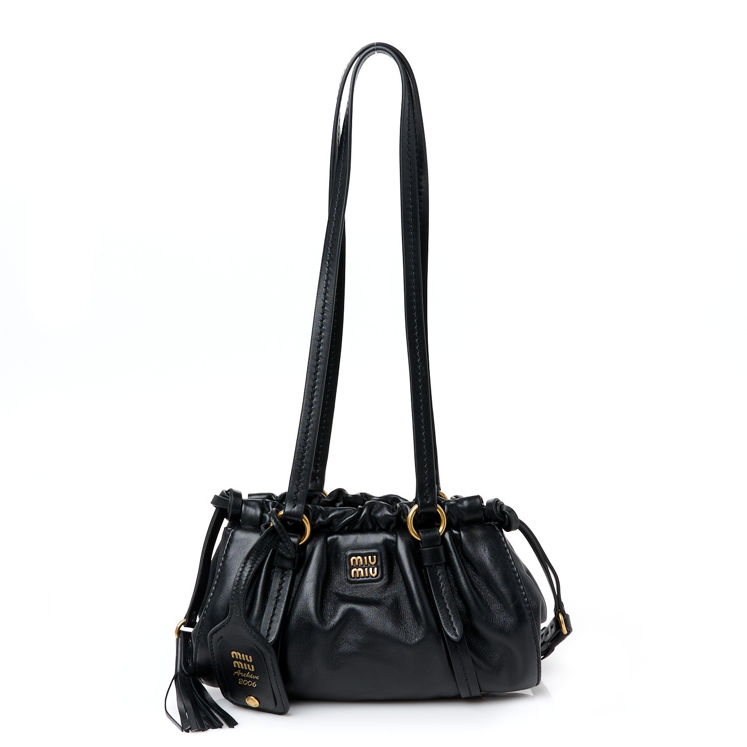Miu Miu Nappa Mini Joie Shoulder Bag Black 1735893 – FASHIONPHILE