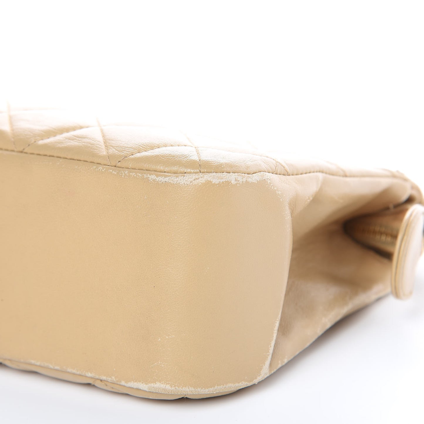 Lambskin Quilted Shoulder Bag Beige