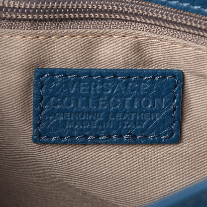 Versace COLLECTION Calfskin Convertible Clutch Teal 6 of 6
