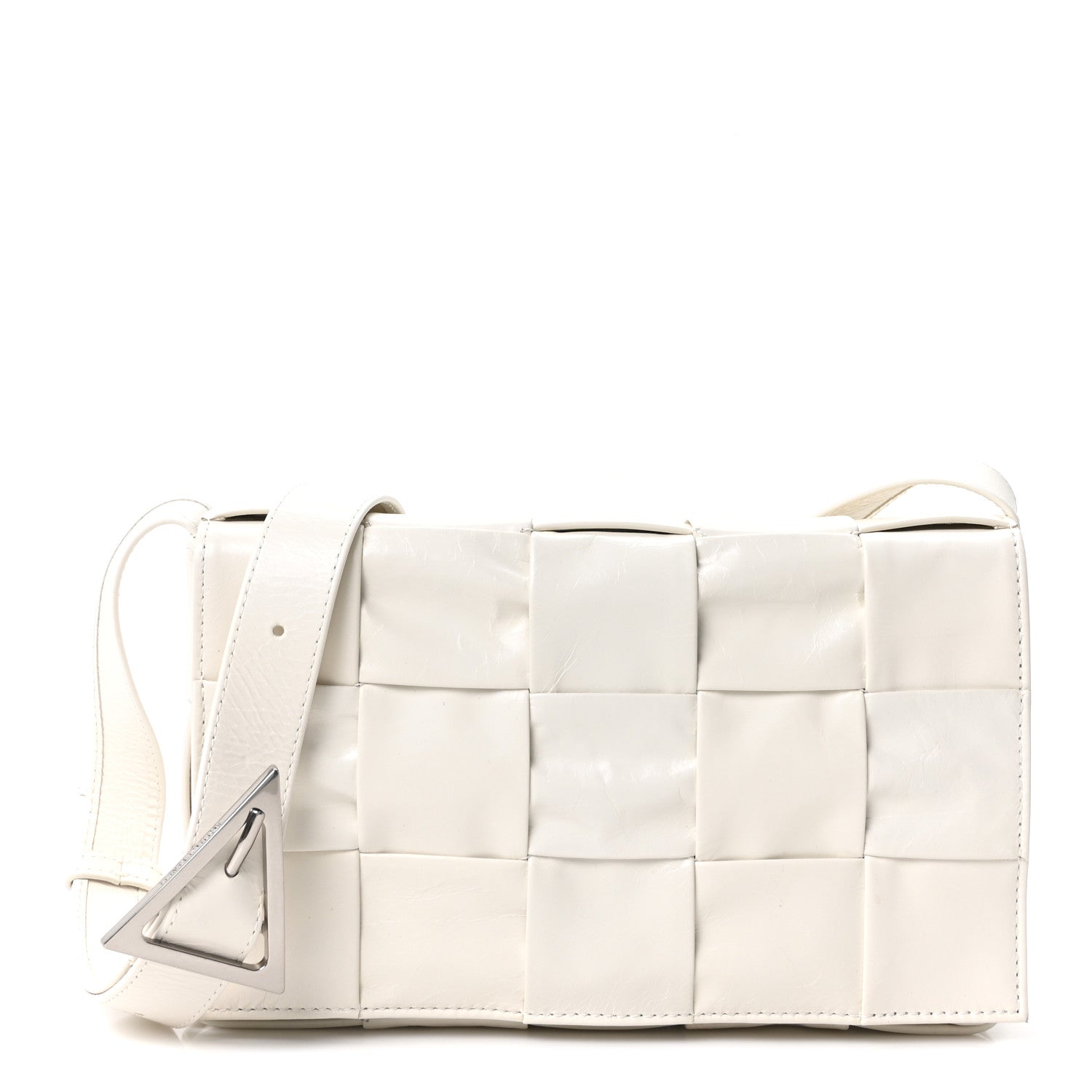 Bottega Veneta Patent Maxi Intrecciato Cassette Crossbody Bag