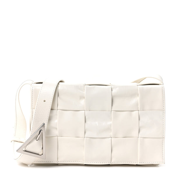 Bottega Veneta Patent Maxi Intrecciato Cassette Crossbody Bag