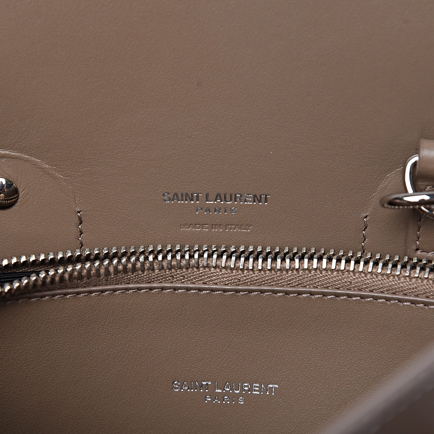Grained Calfskin Topstitch Small Classic Sac De Jour Taupe