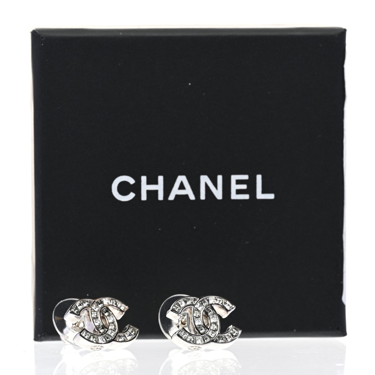 Crystal CC Earrings Silver