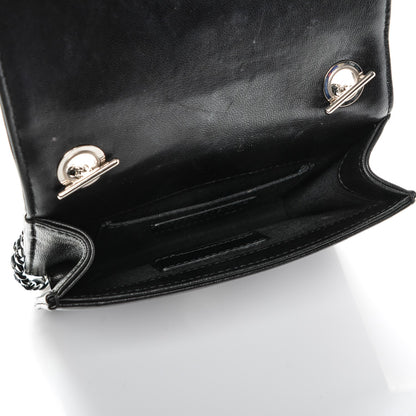 Chanel Plexiglass Patent Mini Striped Boy Brick Flap Black White 5 of 10