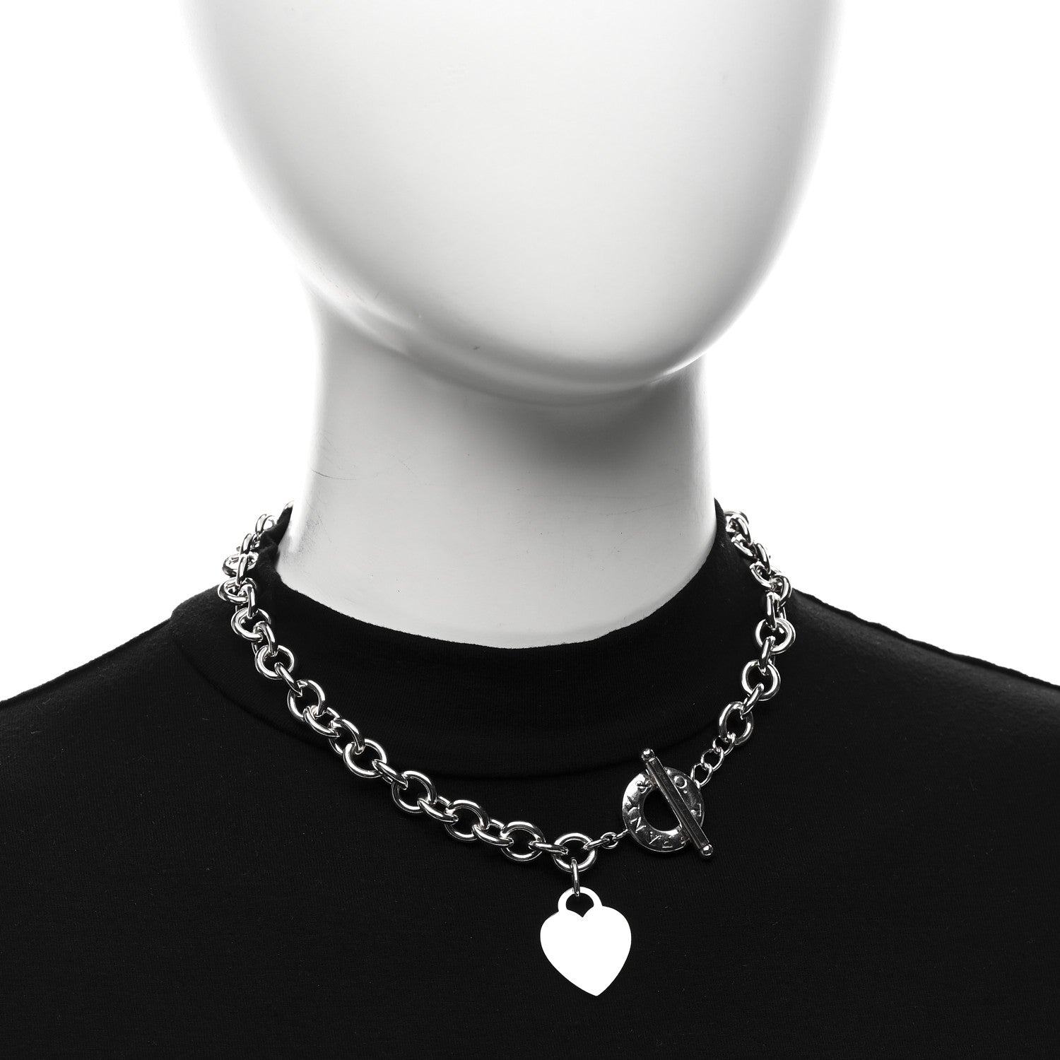Tiffany Sterling Silver Heart Tag Toggle Necklace 2 of 5