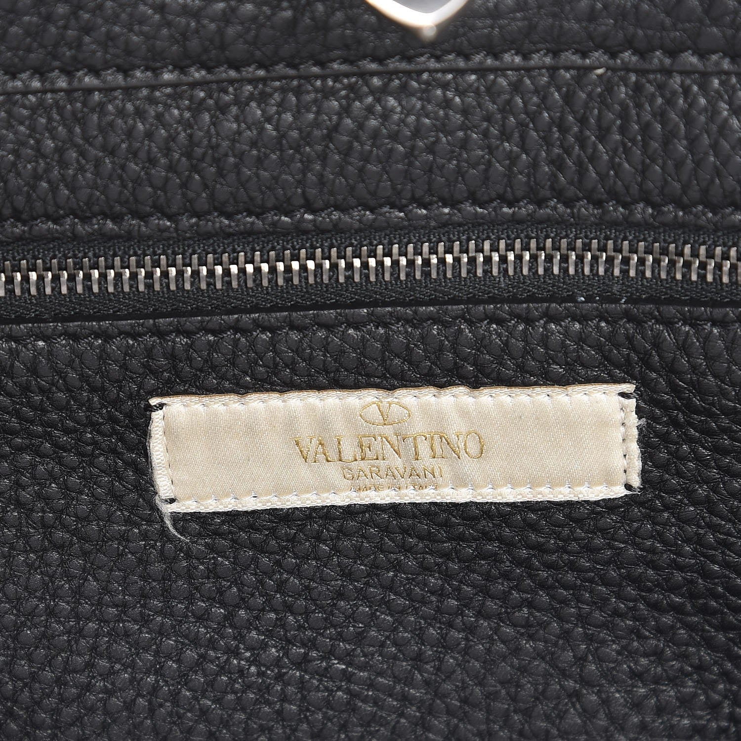 Valentino Garavani Grained Calfskin Turquoise Medium Rockstud Rolling Tote Black 6 of 13