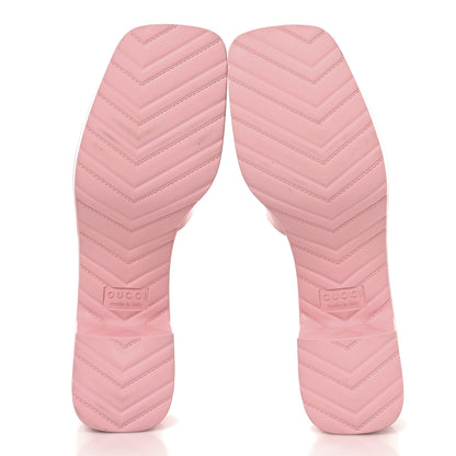 Gucci Rubber Gucci Logo Womens Platform 20/60mm Slide Sandals 39 Wild Rose 6 of 9