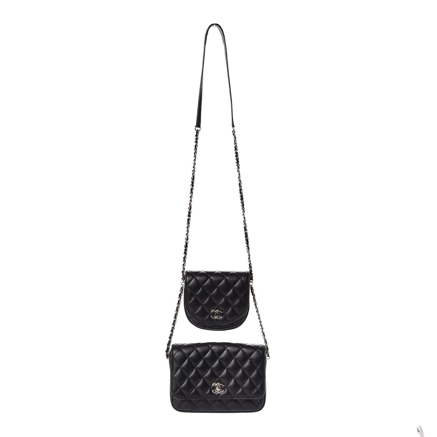 Lambskin Quilted Side Packs Black