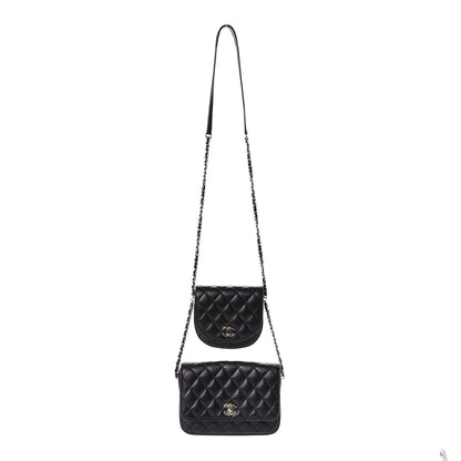 Chanel Lambskin Quilted Side Packs Black 1 of 11
