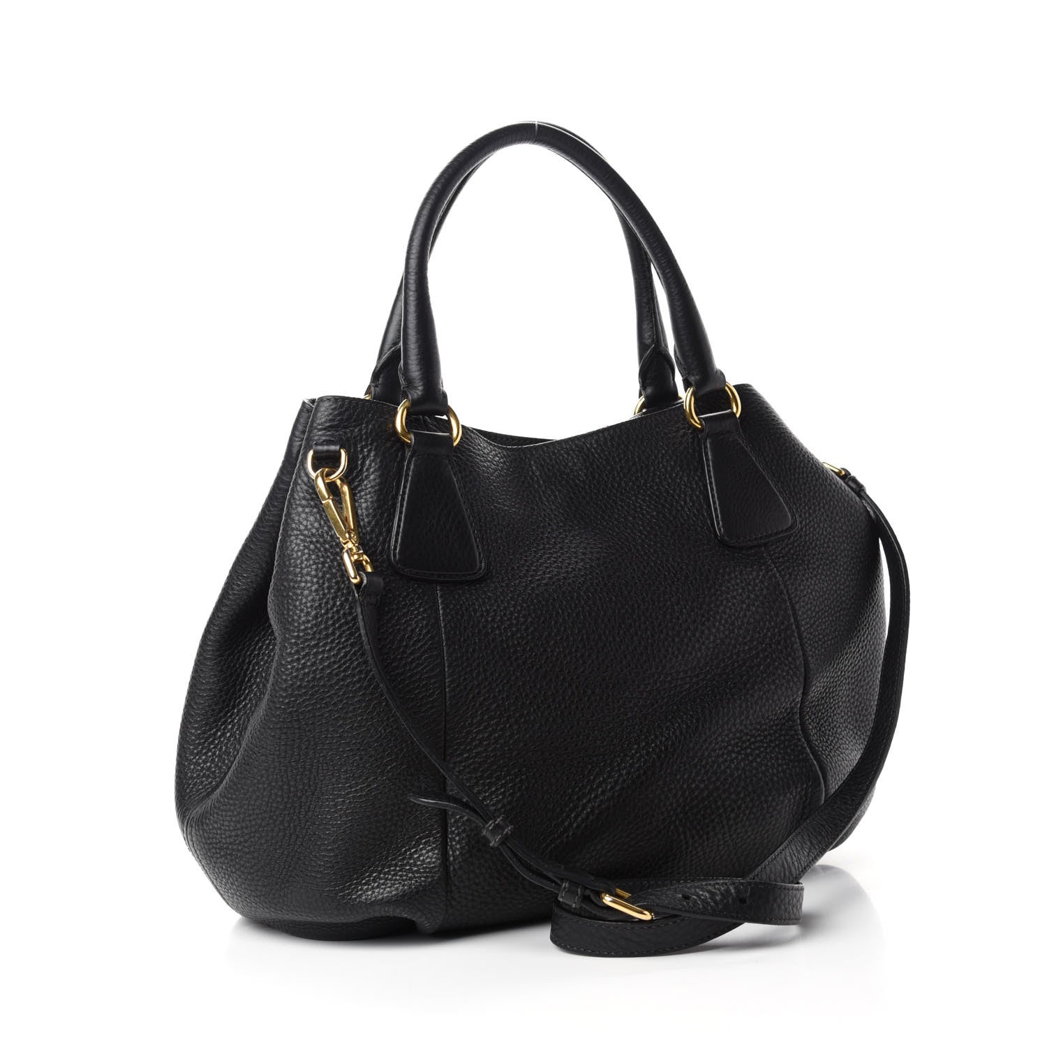 Prada Vitello Daino Shoulder Bag Black 3 of 9