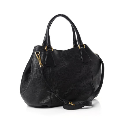 Prada Vitello Daino Shoulder Bag Black 3 of 9