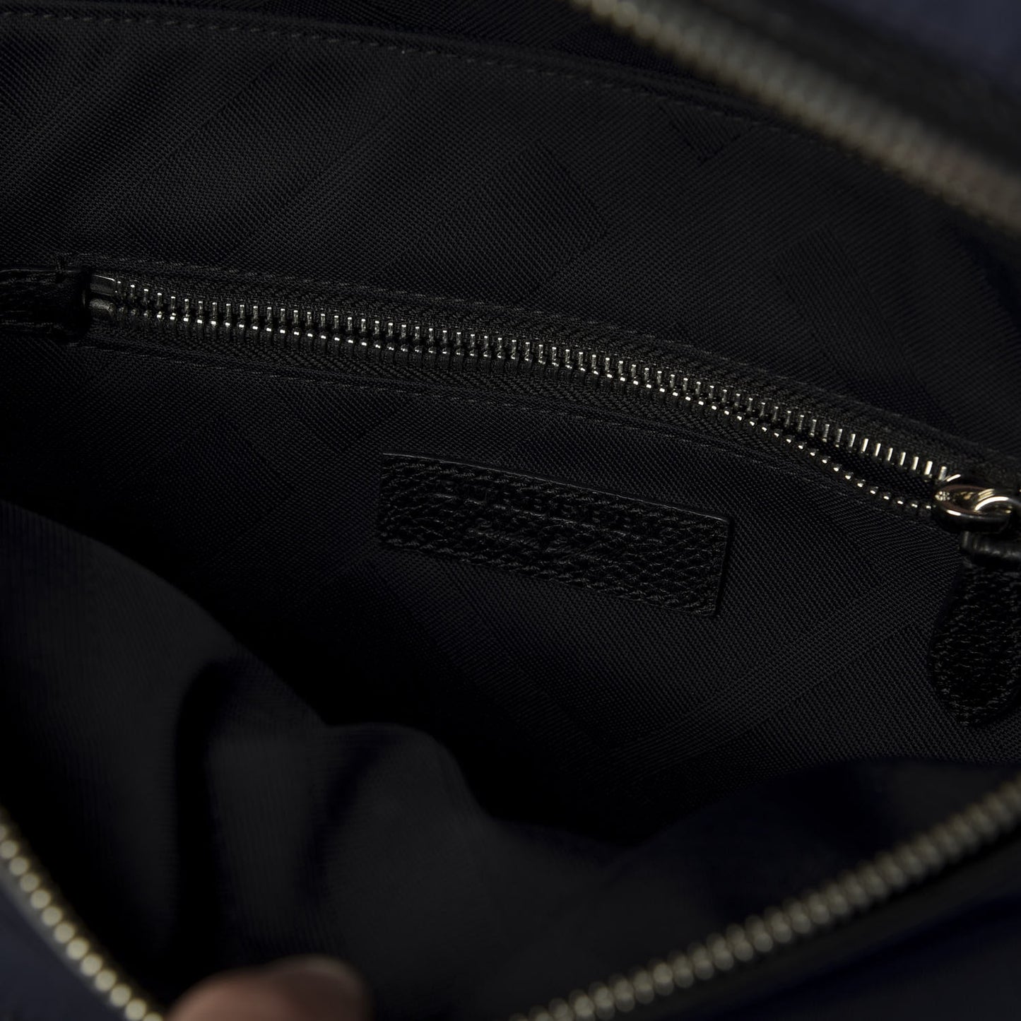 Nylon Pebbled Calfskin Backpack Navy