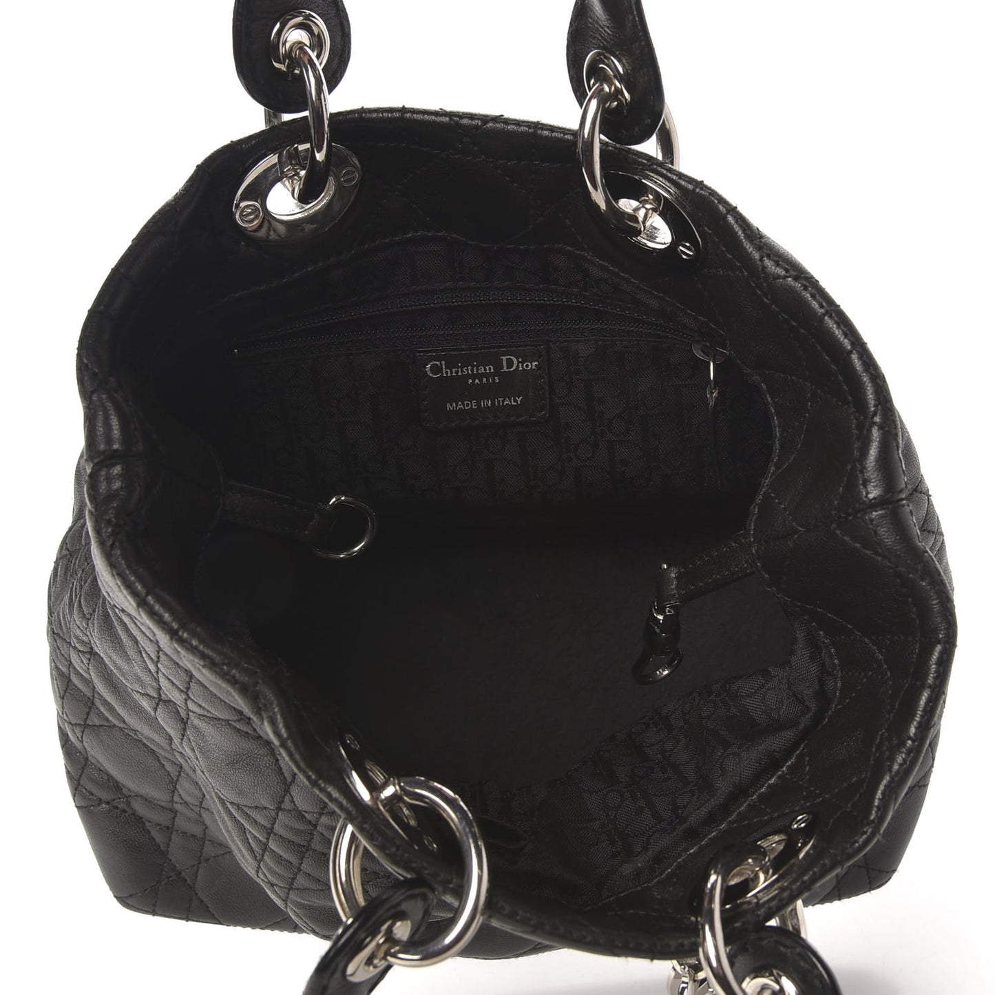 Lambskin Cannage Small Soft Lady Dior Tote Black