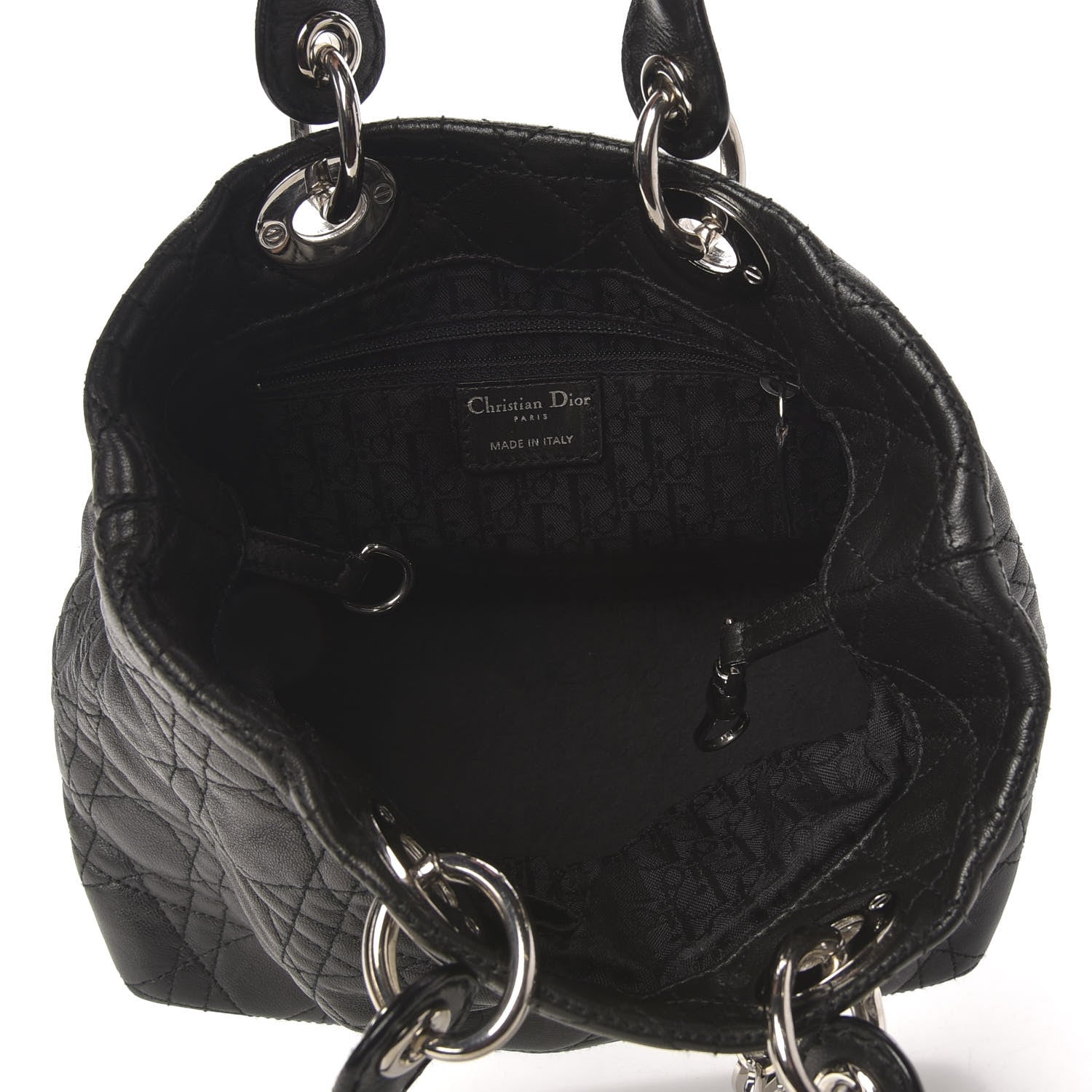 Christian Dior Lambskin Cannage Small Soft Lady Dior Tote Black 6 of 8