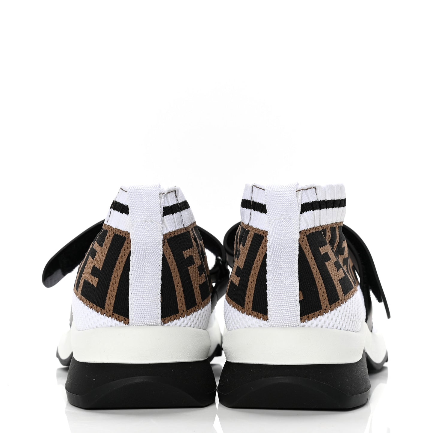 Stretch Yarn FF Stiff Band Rockoko Sneakers 36.5 White Black Tobacco