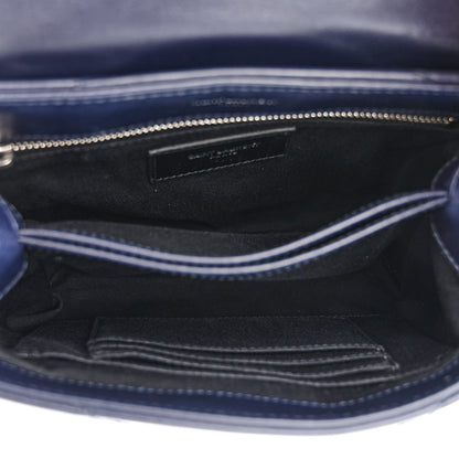 Saint Laurent Calfskin Y Quilted Monogram Toy Loulou Chain Satchel Medium Blue 5 of 13
