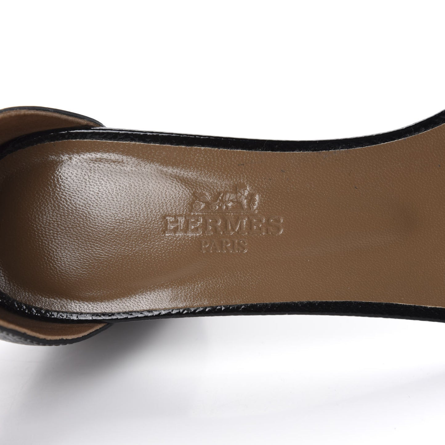 Patent Epsom Box Manege Sandals 37.5 Black