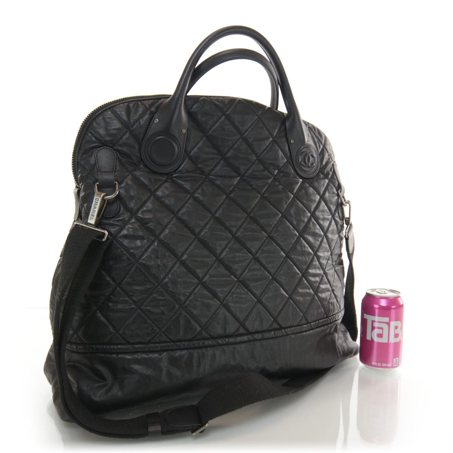 Coated Canvas Large Garment Travel Bag Black