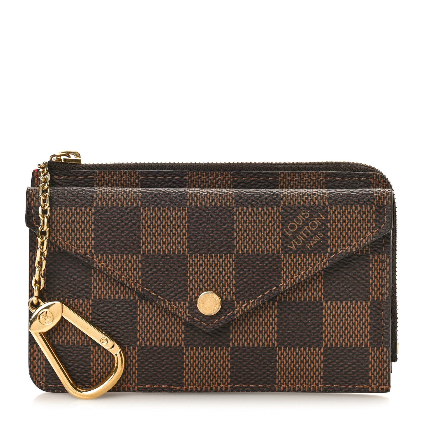 Damier Ebene Recto Verso Card Holder Red